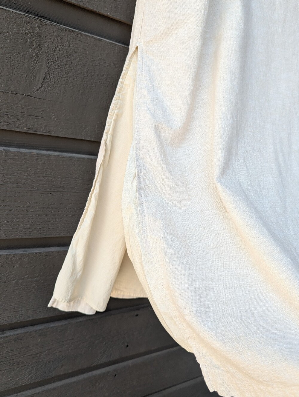 GAP Cream Pull-On Flax Linen Maxi Skirt with Side Slits Size Large - Picture 2 of 8